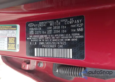 2024 Hyundai Elantra Sel из США, поврежденный, VIN KMHLS4DG7RU747425